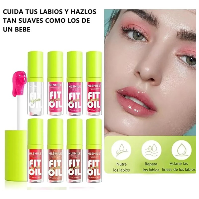 8pcs Cuidado Labial Hidratante Glossy Liquid Lip Oil Gloss