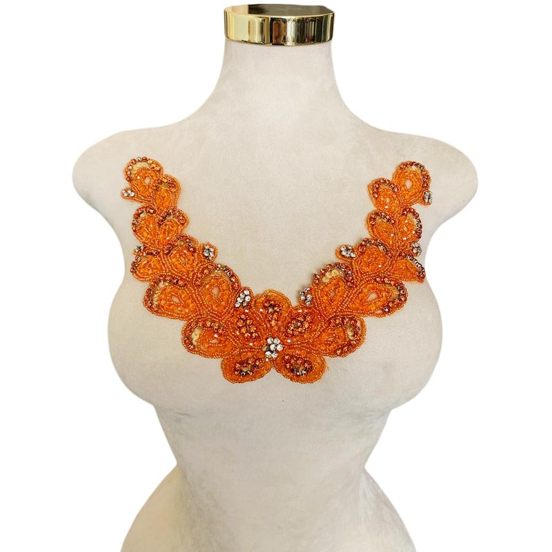 Handmade Rhinestone Applique Sewing Beads Stones Trim Patches for Skirt