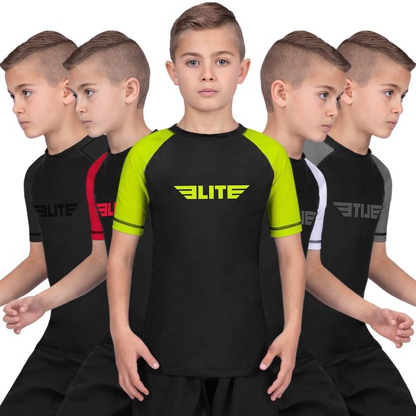 Elite Sports Rash Guards for Boys and Girls, Short Sleeve