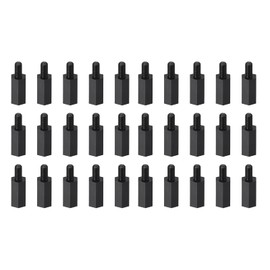 YOKIVE 30 Pieces M3 Standoff Bolts, Nylon Hex PCB Standoff Bolts with High Insulation Effect, Keep Height Evenly, Ideal for Motherboard (Black, 11mm+6mm)