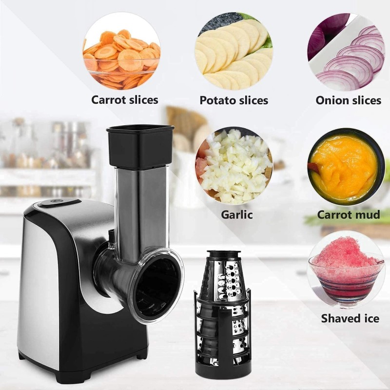 150W Electric Cheese Grater Vegetable Fruits Chopper Salad Maker Slicer