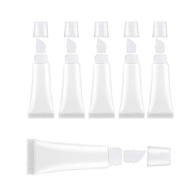 BlingKingdom 6pcs Lip Gloss Tubes 8ml Clear Soft Empty Lip Balm Containers Refillable Mini Cosmetic Tubes for Comestic Makeup and Travel Toiletries