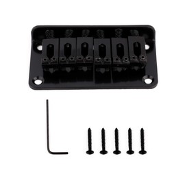 Metallor Top Load Guitar Bridge Tailpiece Fixed Hardtail Saddle Bridge Compatible with 6 String Fender Strat Tele Style Electric Guitar Parts Black.