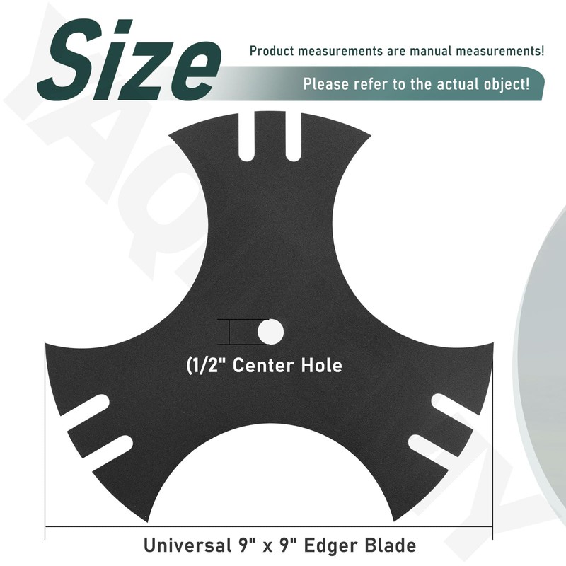 YAQINGMY Universal 9" x 9" Edger Blade / 3-Side Edger