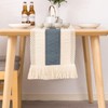 KIOVINO Caminos de Mesa Trenzado a Rayas con borlas, Camino