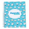 Agenda Dentista 2025 Blanca Personalizada, de Medio Oficio y Anillada