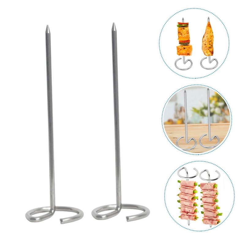 MAGICLULU Stainless Steel BBQ Skewers Vertical Design 10pcs Metal Skewers