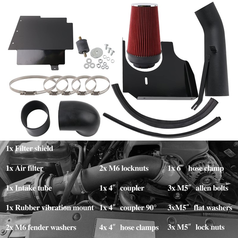 BAGARAATAN 4" Cold Air Intake System with Heat Shield for