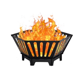 LTSEAME 22.5 inch Portable Fire Pit Outdoor Plug Fire Pit with Storage Bag Suitable for Camping, Picnic, Backyard, Garden Bonfires and Outdoor Wood Burning