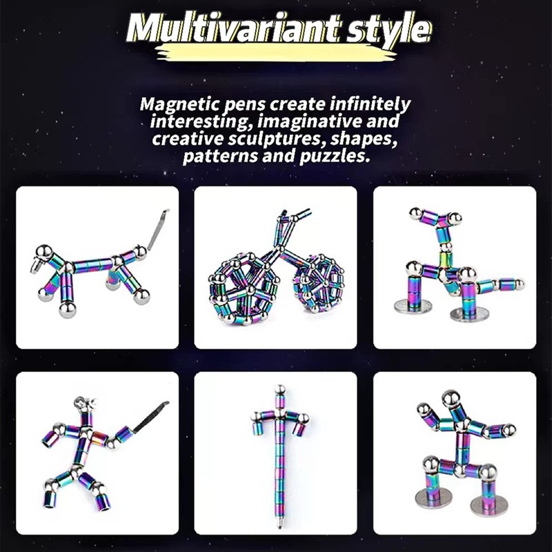 Decompression Magnetic Metal Toy Pen,Multifunctional Deformable Capacities Touch Screen Ballpoint