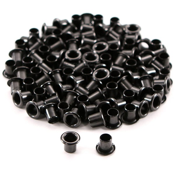 HolsterSmith [100 Pack] Black Coated Eyelets - (#8-9 Length) -