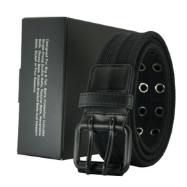 Giantsize Belts for Men Big and Tall Stretch Elastic Canvas Web Woven Belt, Comfort Fabric Black, 36"-39" Waist Adjustable