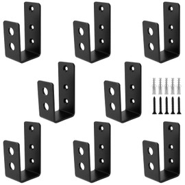 HOIGON 8 Pack 2 x 4 Inch Door Barricade Brackets, Heavy Duty Drop Open Bar Holder, Bar Security Holder Bracket U Shaped Bracket for Barn, Shed, Garage, Gate