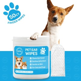 FPN Pet Ear Wipes for Dogs Cats -Dog Ear Cleaner Wipes, Finger Wipes Rosemary - 50CT