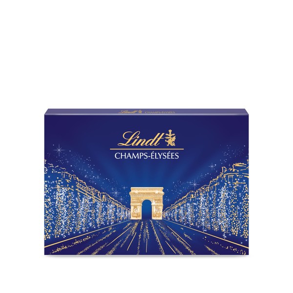 Lindt - Boîte CHAMPS-ÉLYSÉES - Assortiment de Chocolats au Lait, Noirs et Blancs – Idéal pour Noël, 469g