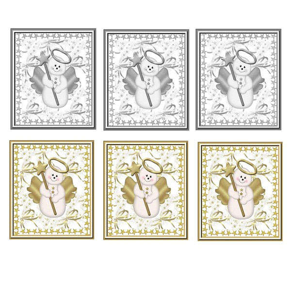 Christmas Snow Angel Card Making Toppers Craft Toppers Crafting, Gold