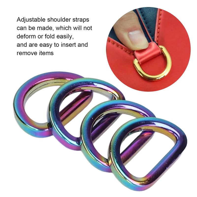 Pack of 10 D-rings, zinc alloy, reliable horseshoe shaped D-rings,