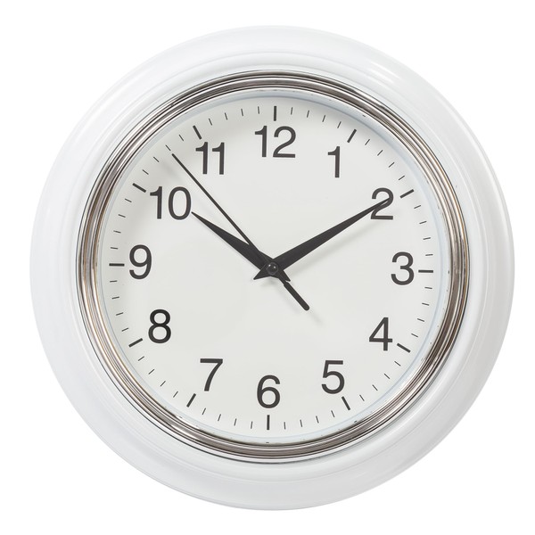 Kiera Grace Aster Wall Clock, 10", White