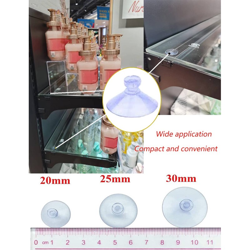 OMYZERO 100pcs Mini Clear Plastic Suction Cups Without Hooks (30mm)