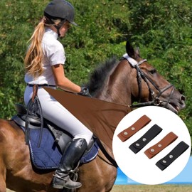 4Pcs Leather Whip Holster Black Brown, Leather Whip Holder Indiana Jones Whip Holder Leather Handmade BullWhip Belt Holster for Cowboy Horse Riding Whips Crops