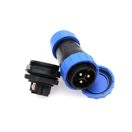 ZBLZGP TY28 Solderless Plug Socket IP68 Waterproof Connector 2-9 Pin Power Plug Socket Screw Crimp Cable Connector (Back nut, 3Pin 45A)