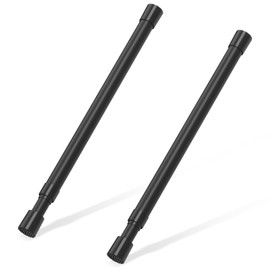 2 Pcs Small Tension Rod 12-20 inch Spring Rod, Tension Rod Spring Tension Rod, Small Tension Curtain Rod, Mini Tension Rods for Closet, Cabinets, Cupboard, Drawers, Black