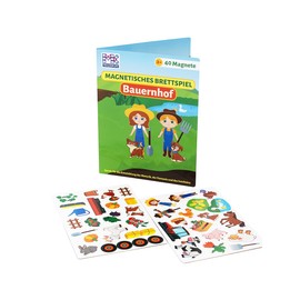 MAGNIKON Magnetic Game Farm 40 Magnets – Toy for Children from 3 Years, Children's Toy for Employment on the Car Ride – Game for On the Go with Various Animals and Magnetic Puzzle
