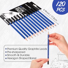 120 Pcs Drawing Sketching Pencil Set Professional Graphite Sketch Pencil Set (8b - 5h) Graphite Pencils Drawing Pencils Art Pencils for Beginners, Pro Artists Drawing Art Gift for Sketching Christmas