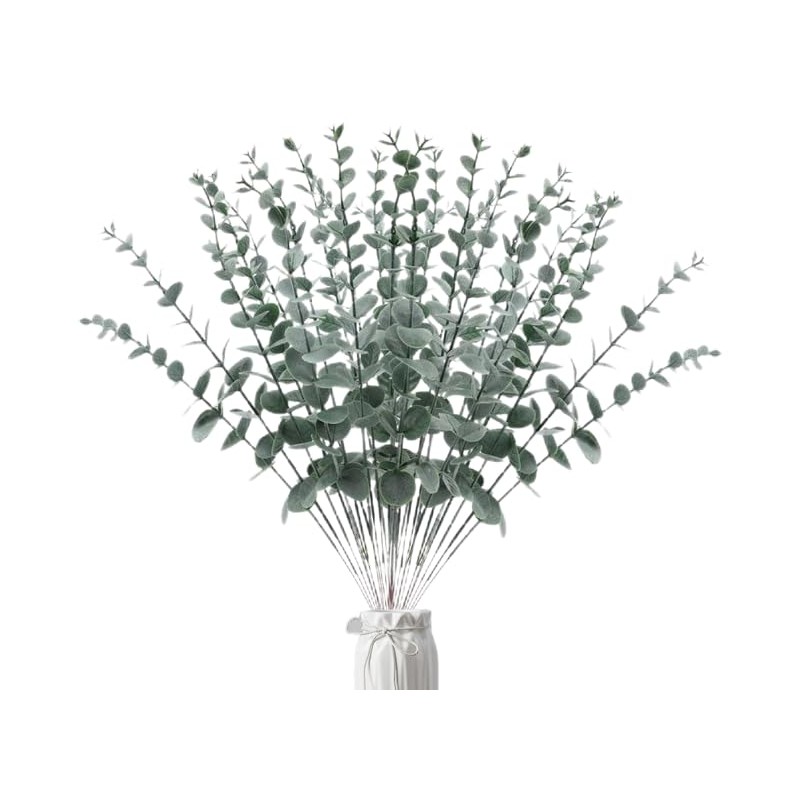 24PCS Tallos de Eucalipto Artificiales,Tallos de Eucalipto para Decoración de