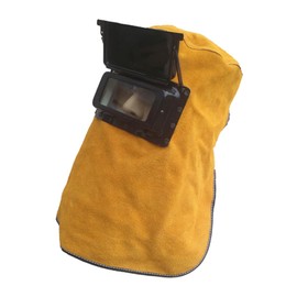 KONTONTY Solar Auto Darkening Welding Hood Professional Cowhide Leather Mask Comfortable for Tight Spaces