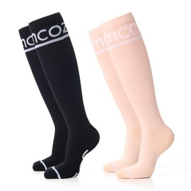 Momcozy Compression Socks for Women 15-20mmHg & 20-30mmHg | 2 Pairs, Graduated Compression for Circulation & Swelling