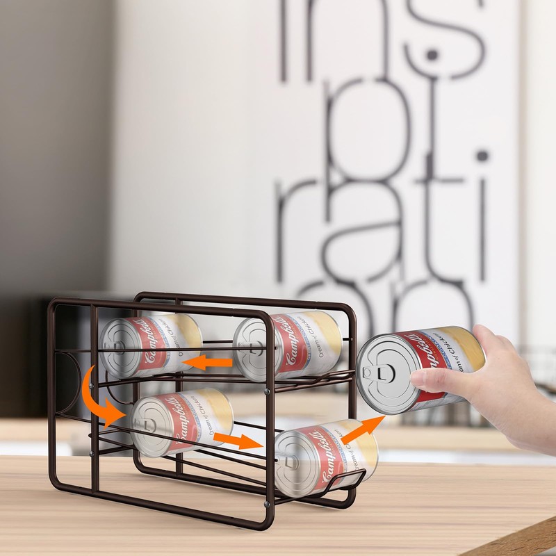 MOOACE 4 Pack Can Dispenser Rack, Stackable Can Storage Organizer
