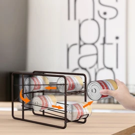 MOOACE 4 Pack Can Dispenser Rack, Stackable Can Storage Organizer Holder for Canned Food Kitchen Cabinet Pantry Countertop, Bronze