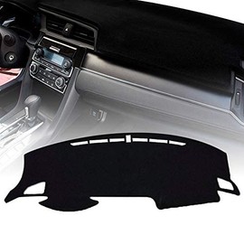 PGONE - Protector de salpicadero para Honda 10th Civic 2016 2017 2018 Coupe, Color Negro, Negro