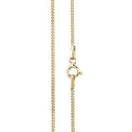 Avesano 101041-5 Classic Women's Curb Chain Necklace 1.4 mm Wide 24 Carat Gold-Plated 925 Sterling Silver Women's Jewellery Necklace without Pendant Length 40 cm - 70 cm, Gold-Plated Silver