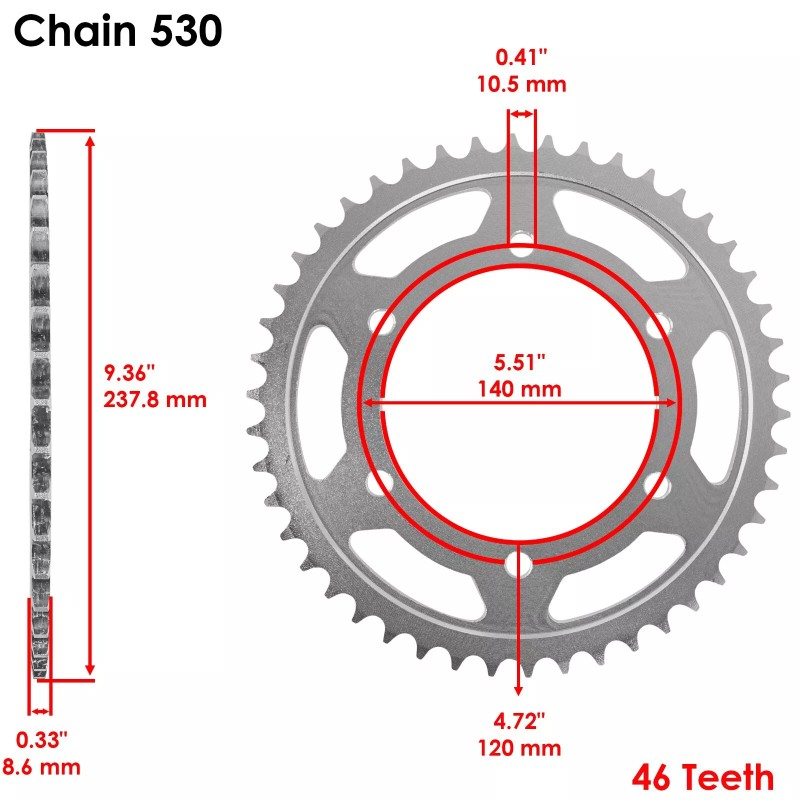 Caltric Black Drive Chain And Sprocket Kit for Kawasaki Vulcan