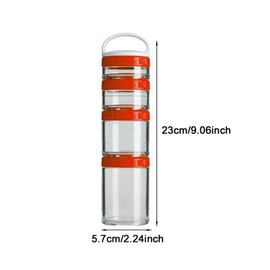 ALEOHALTER Snack Pots 4 Pieces Stackable Storage Jars Portable Lunch Box Twist Lock Food Storage Container with Lids for Keep Fruits Vegetables Nuts Candy Drinks