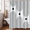 GKLEASG White and Black Shower Curtain, Boho Minimalist Mid Century