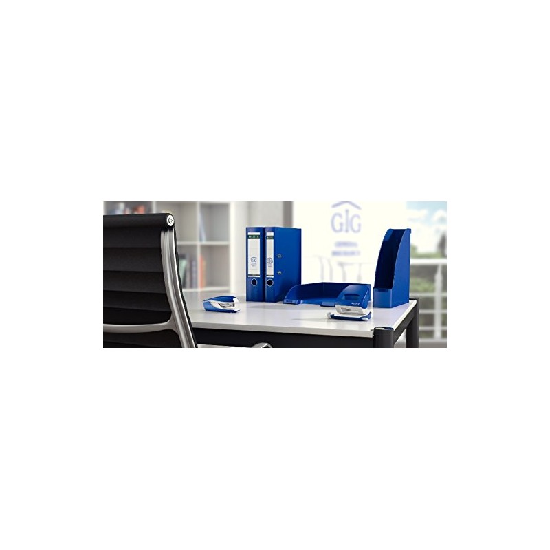Leitz Leitz Mini-Heftgerät, Für 10 Blatt, Ergonomische Form, Blau, NeXXt-Serie,