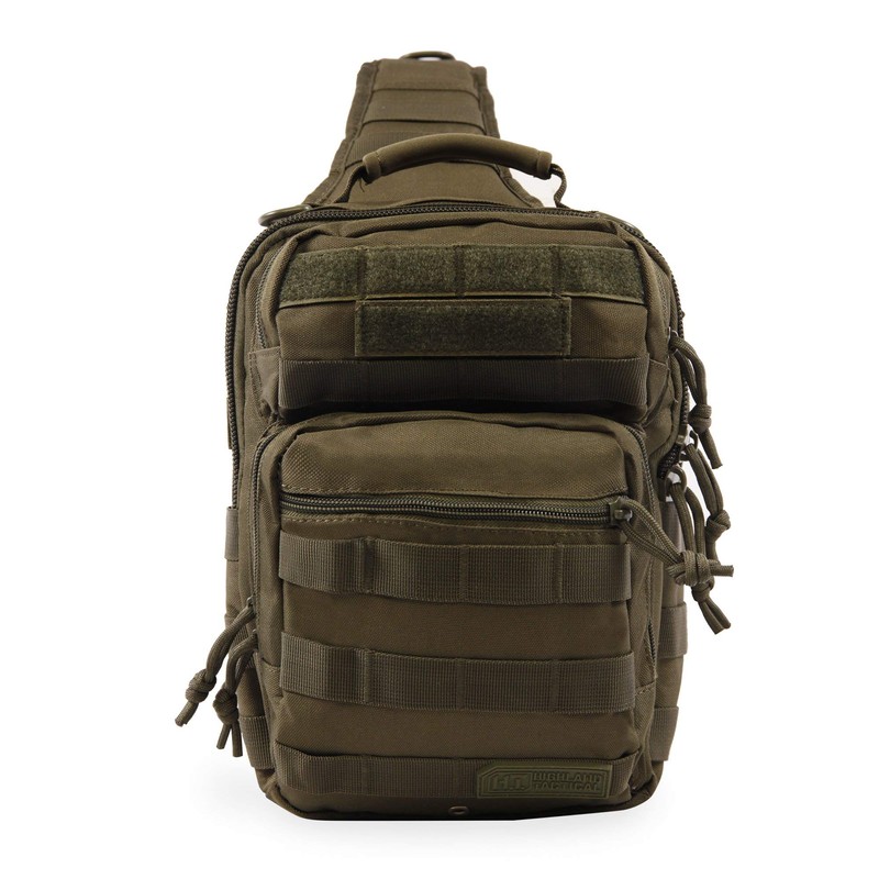 Hyland Tactical Men's Sling Backpack, Dark Green, Large