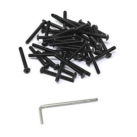 iexcell 50 Pcs M4 x 35mm Thread Pitch 0.7 mm Alloy Steel 10.9 Grade Hex Socket Button Head Cap Screws Bolts Kit, Black Oxide Finish