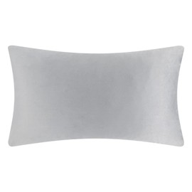 KINGROSE 3D Flower Home Decorative Accent Throw Pillow Case Artistic Cushion Cover for Sofa Couch Chair 12 x 20 Inches Velvet Light Grey