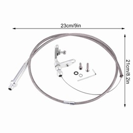 CYTGOUPER TH350 Kickdown Cable, Stainless Braided Kickdown Cable Detent Line Wire, Shift Cable for 350 TH350 Transmissions, Silver