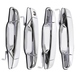 GafeSkui Exterior Door Handle Set of 4 Compatible with 2007-2014 Chevy Silverado 1500 Tahoe Suburban Avalanche & GMC Sierra Yukon Replace # 20828237 15915106 (Chrome)