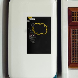 TEHAUX 2 Sheets Magnetic Chalkboard for Refrigerator, Removable Dry Erase Board A4 Size - Reusable Writing Notepad Sticker for Family Memos Drawing Kitchen, Office Room Use Black