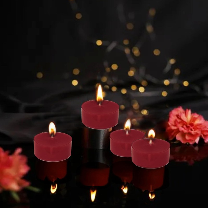 Tea Candles Handmade Clear Cup Apple Scented Smokeless 24 Pack