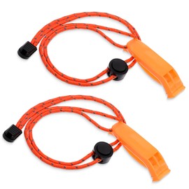 Aphumedc Pack of 2 Safety Whistles Emergency Whistle with Neck Strap Whistle Sport for Emergency and Emergency Signals When Hiking, Camping