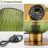 Soutas Green Glass Table Lamp, Mid Century Modern Table Lamp