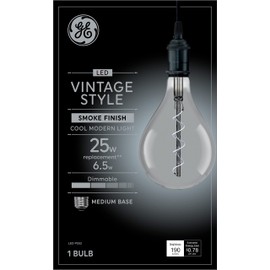 GE Vintage Style LED Light Bulb, 25 Watt, Smoke Finish, PS52 Large Bulb (1 Pack)