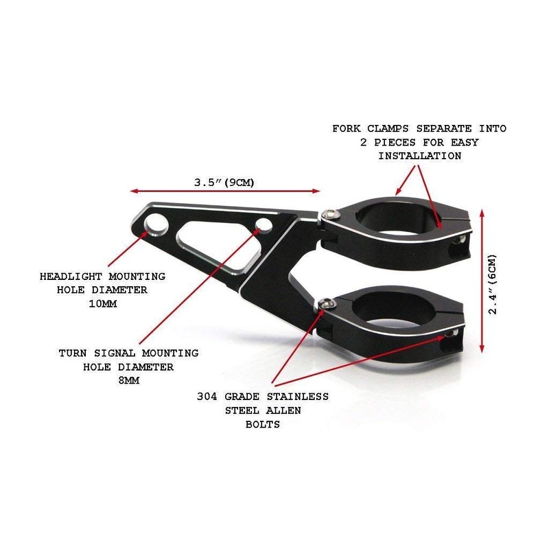 Alchemy Parts Premium CNC Motorcycle Headlight Brackets for Cafe Racer